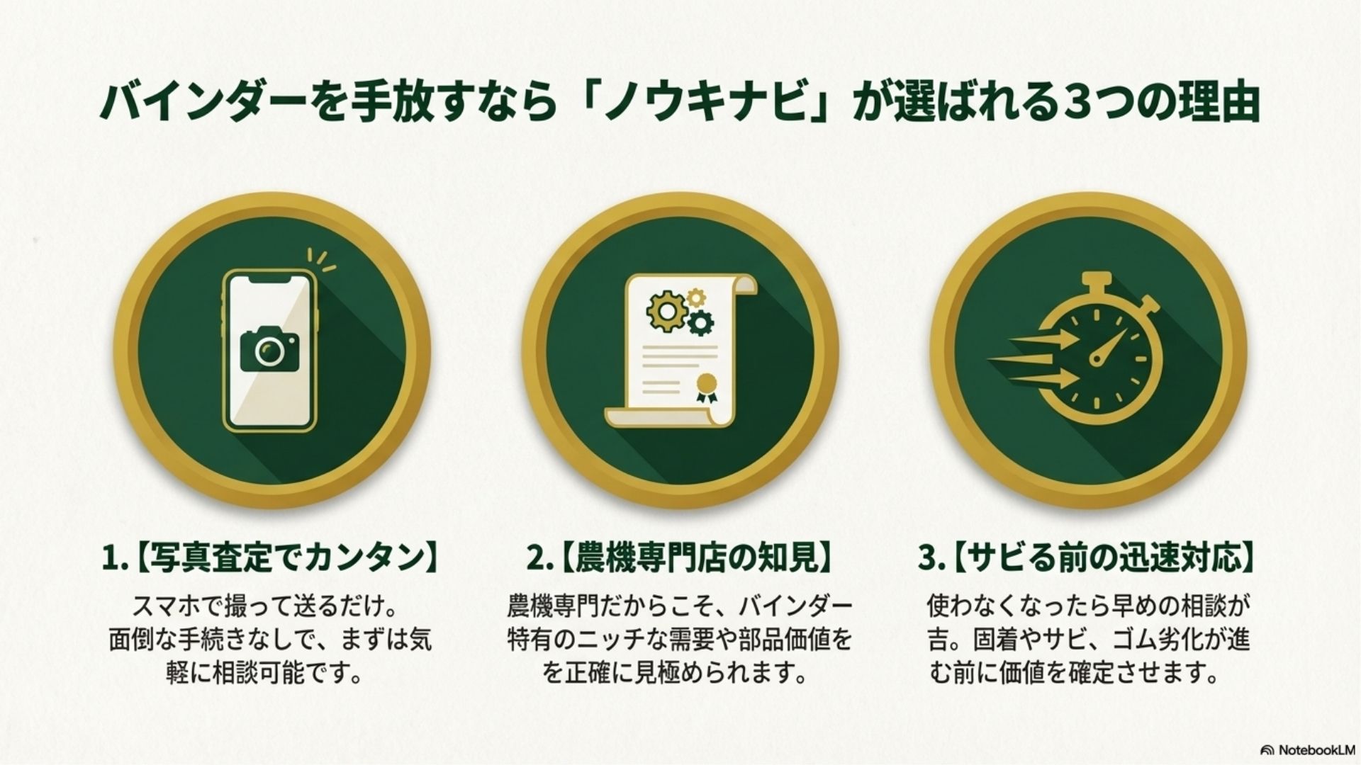 ノウキナビのバインダー引き取りが選ばれる理由